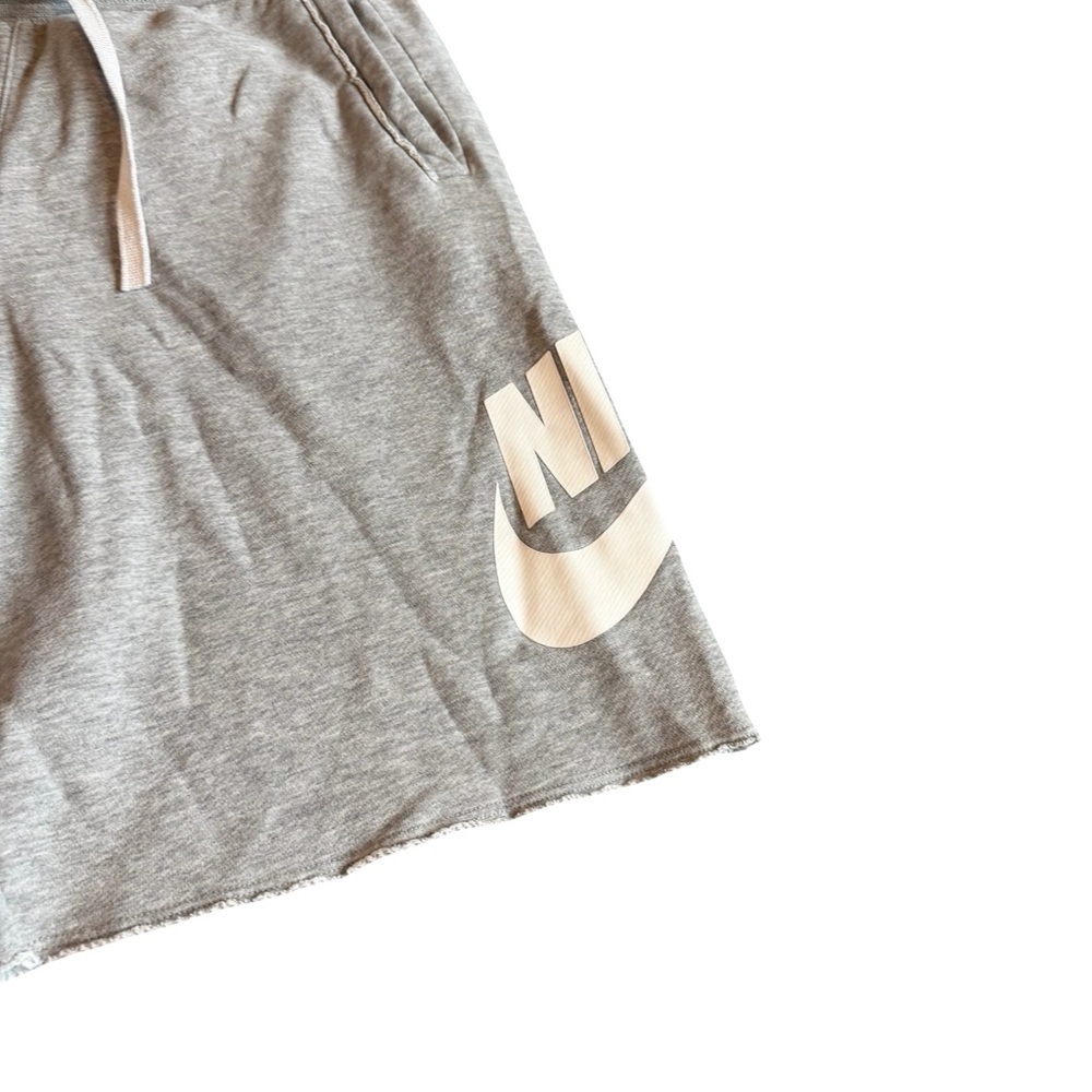 Nike Grey Athletic Shorts Athleisure White Logo Comfort Cotton Stretch Small Men - Picture 4 of 11